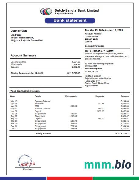 Niemcy Deutsche Bank szablon wyciągu w programie Word i PDF
